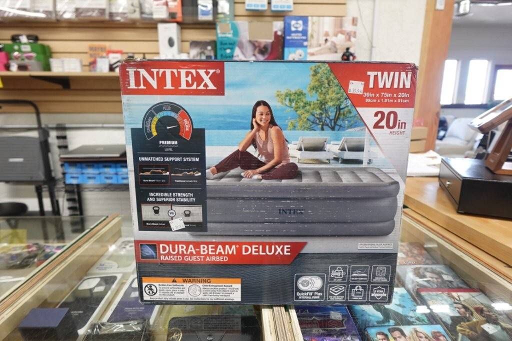 Intex 20″ Twin Dura-Beam Deluxe Raised Air Bed Mattress with Pump