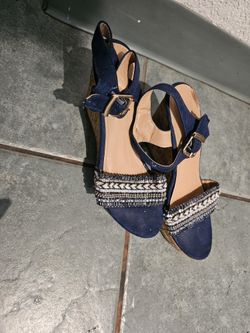 Blue Sandals Wedge