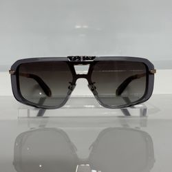 Philipp Plein Legacy Spp008 0M78 Thick Crystal Gray Acetate Men’s Sunglasses 