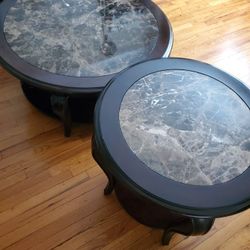 Coffee/living room table and one side table..