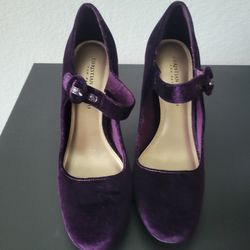 Purple Suede Block Heels Size 81/2