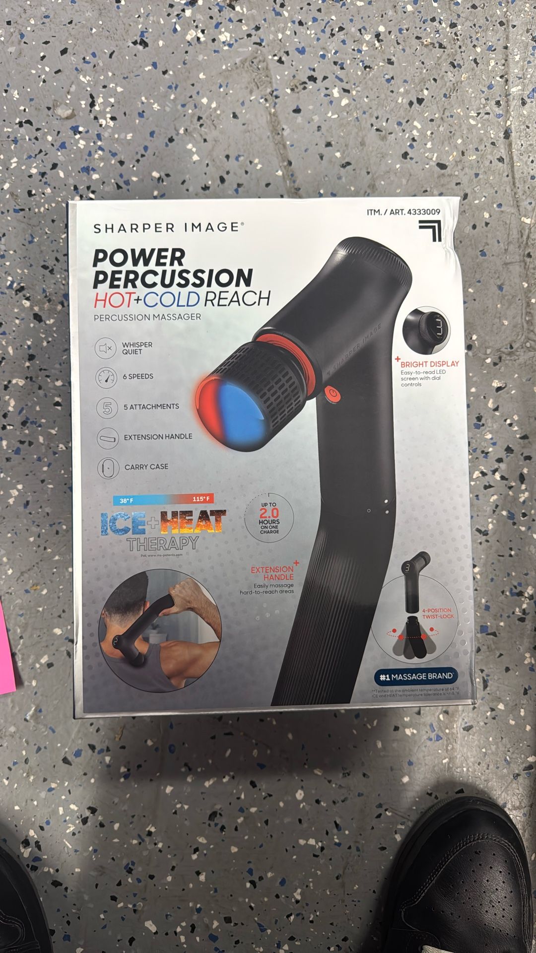 Sharper image, power, percussion, hot, and cold reach percussion massager
