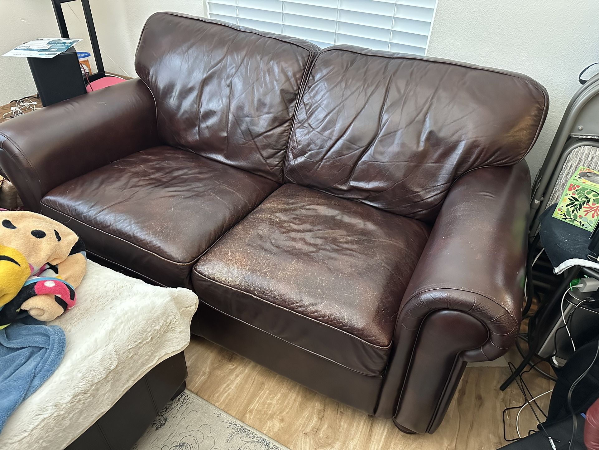 Free Leather loveseat- Pickup Only