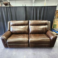 Modern Dark Brown Power Reclining Loveseat