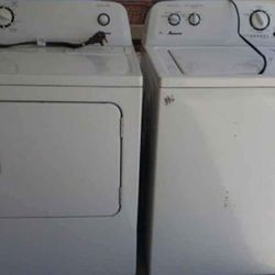 AMANA SET WASHER AND ELECTRIC DRYER WORKING PERFECT DELIVERY SERVICE AVAILABLE FOR A FEE 