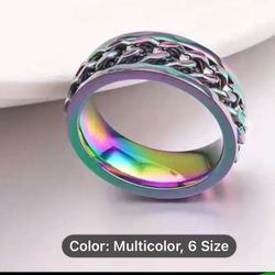 ROTATABLE RING BOTTLE OPENERS*UNISEX*TITANIUM & STAINLESS STEEL CHAIN RING 9