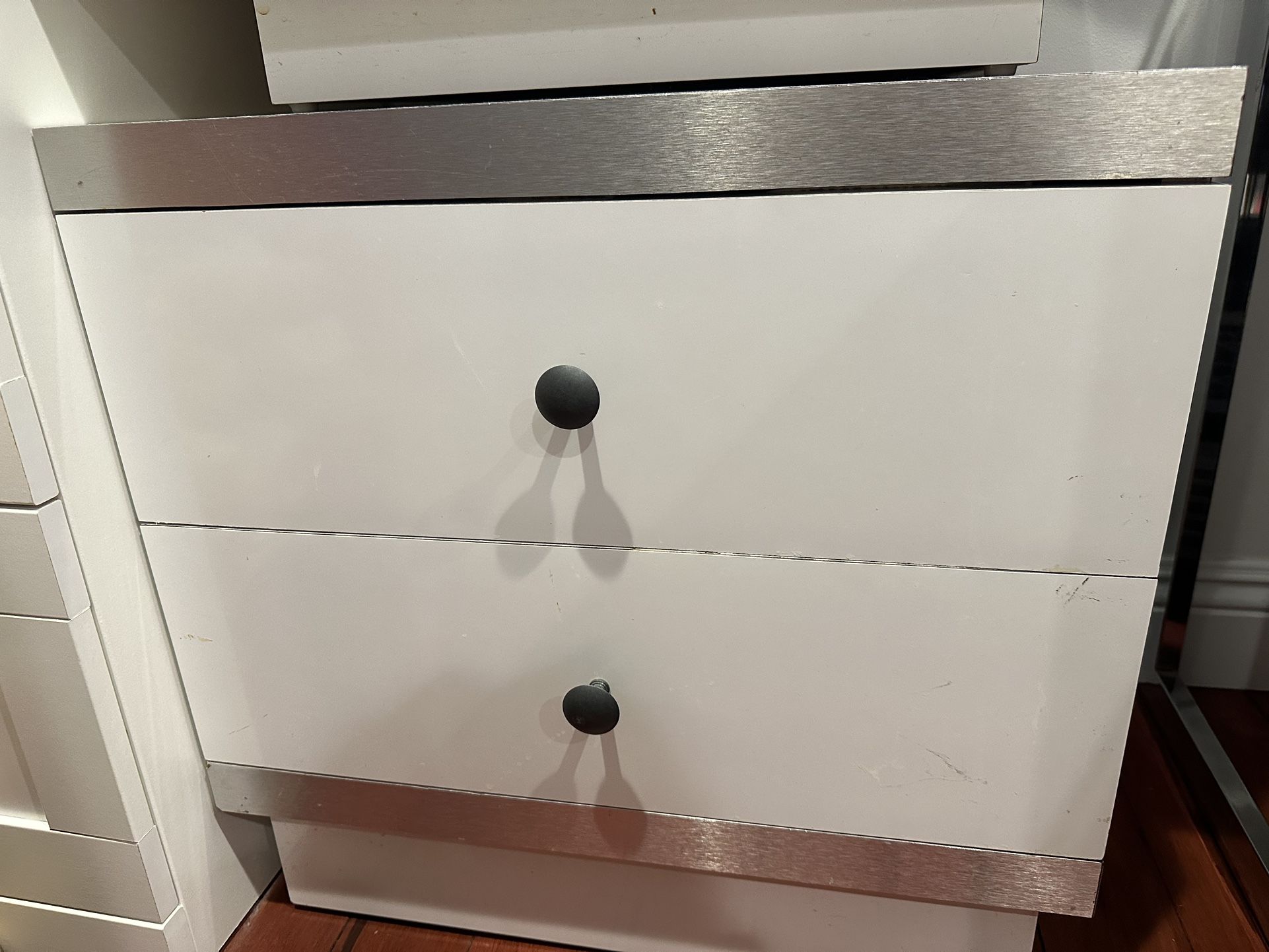 White Nightstand - 2 Drawer 