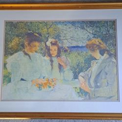 "Portrait of My Daughters" by American Impressionist Frank Weston Benson, created in 1907  
