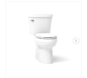 Gleam 12 in. Rough In 2-Piece 1.28 GFP Single Flush Elongated Chair Height Toilet in White with Soft Close Seat