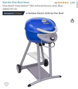 Char Broil Patio Bistro TRU Infrared Electric Grill Blue Brand New