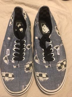 Vans Checkerboard and blue Jean pattern