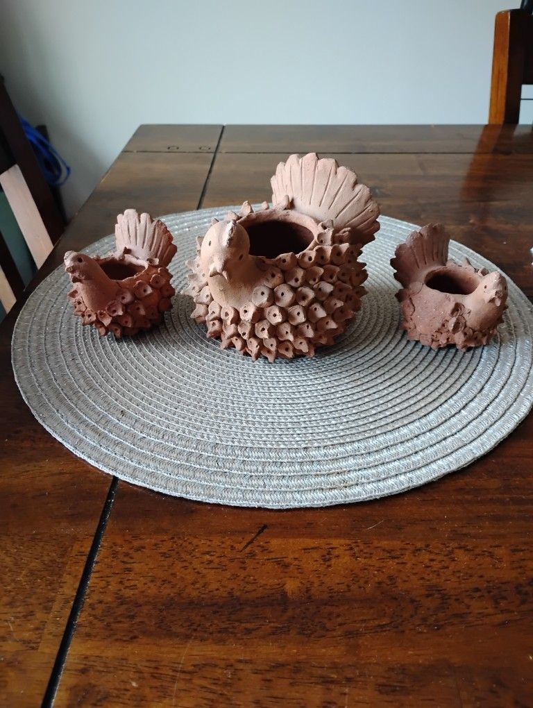Set Of 3   Turkey Table Decor 