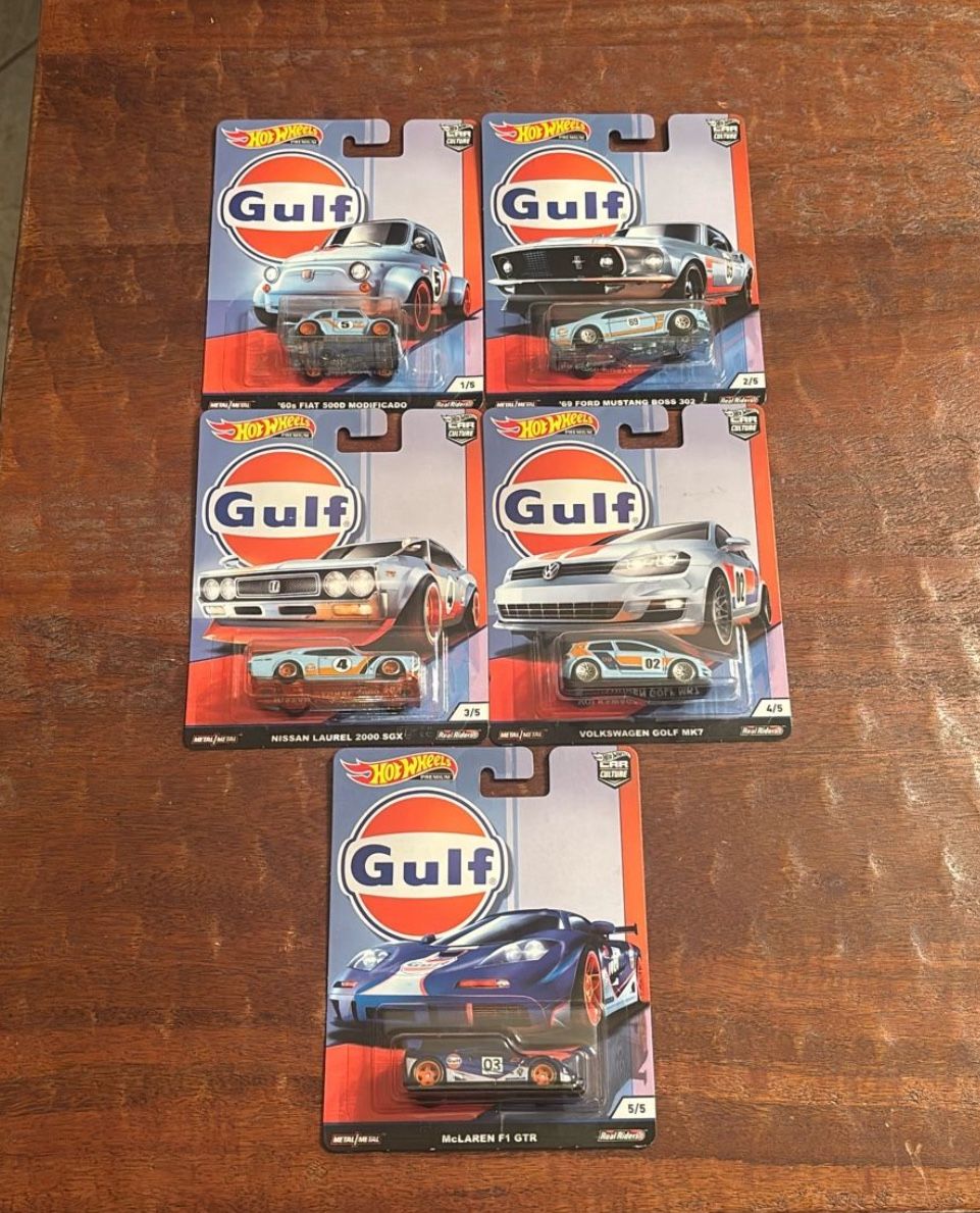 Hot Wheels 2018 Premium Car Culture GULF SET Real Riders  Complete Set of 5