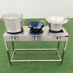 Stainless Steel 3 Burner Low Pressure Stove Outdoor Propane Pots Not Included New Firm Prices Estufa De 3 Quemadores Baja Presion Gas Propano 