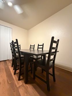 Black wooden table
