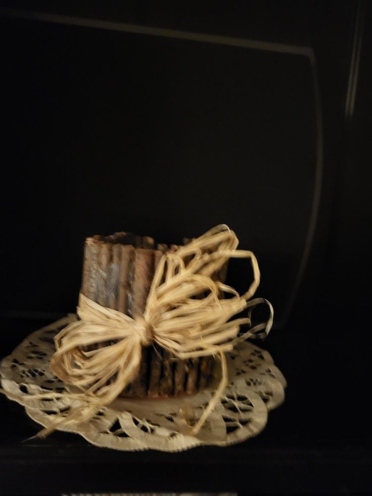 Rustic Wood Candle Holder Fairy Light