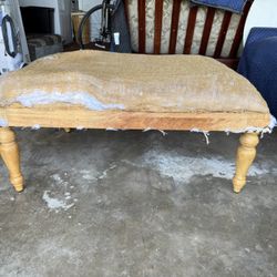 Solid Wood Bohemian Chic Ottoman Base - Needs Upholstery 