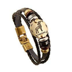 12 Constellations Multilayer Leather Bracelet, Capricorn