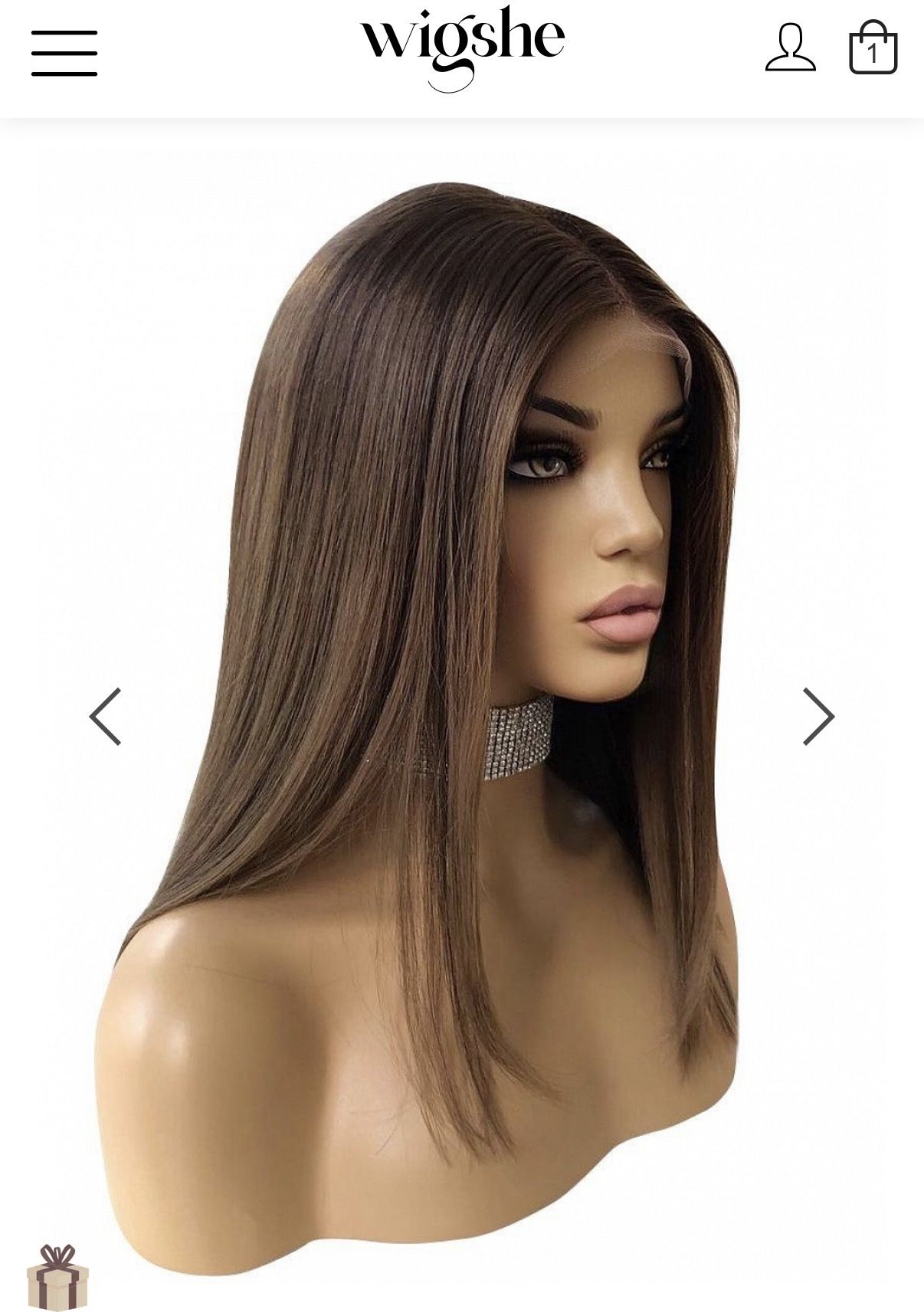 **BRAND NEW IN BOX** Medium Brown Human Hair Wig