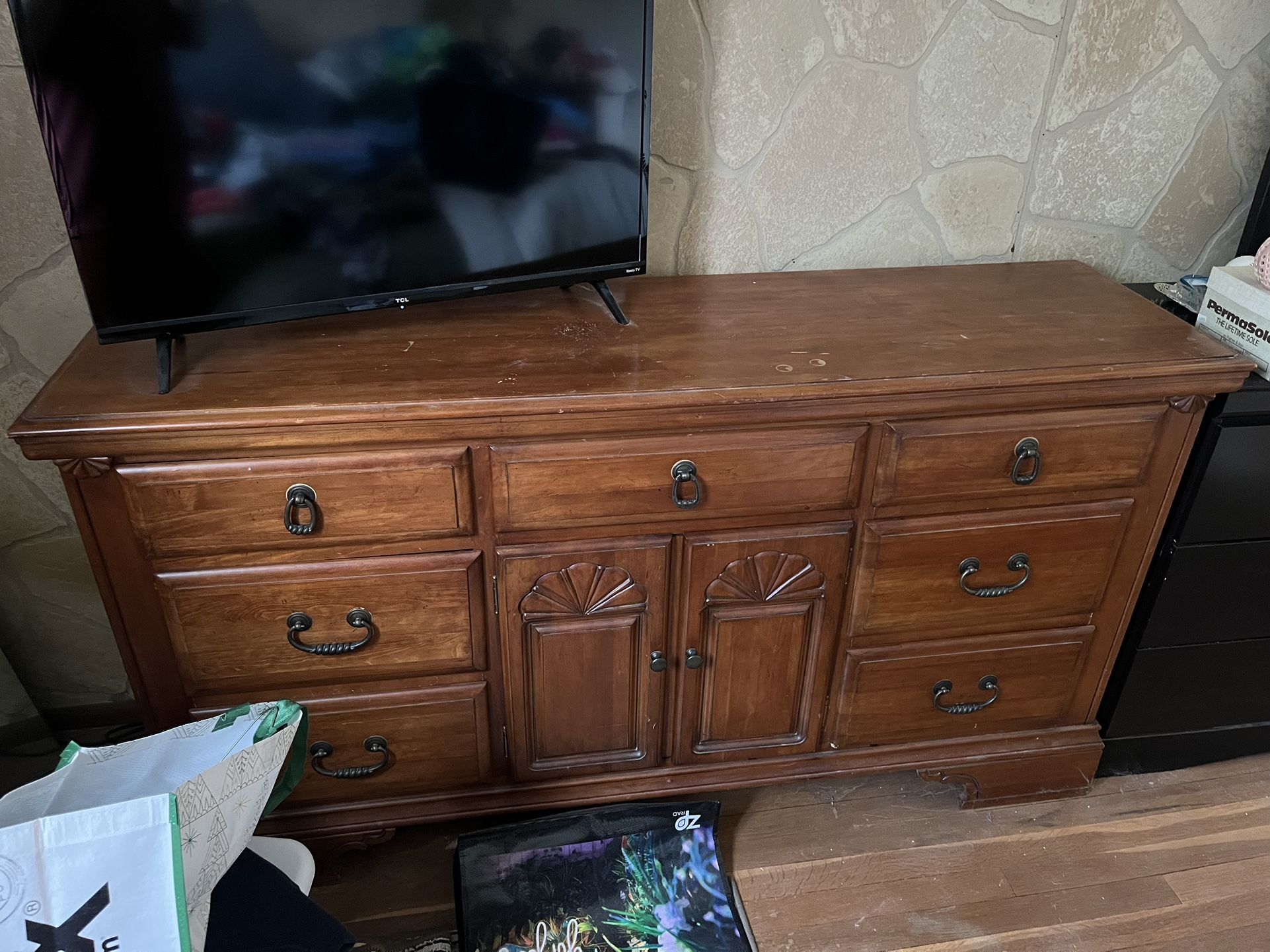 brown wood dresser