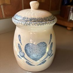 Blue Heart Cookie Jar