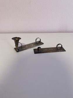 Two Antique Qajar Era Hand-carved Sterling Silver Pencil, Picture, Card Holder