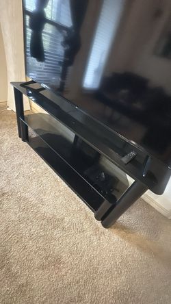 black glass tv stand