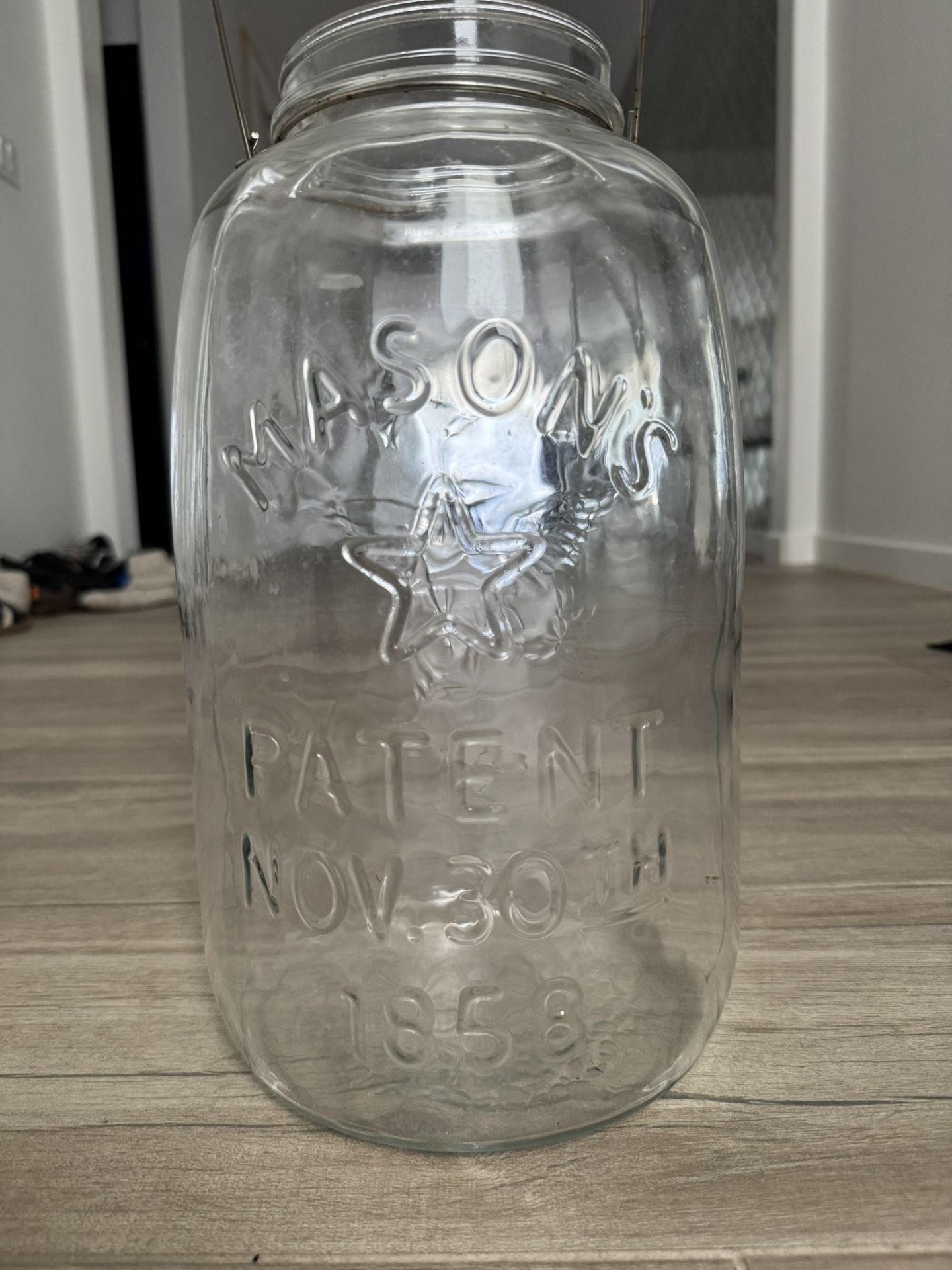 Vintage Large Mason Jar Eagle 1858