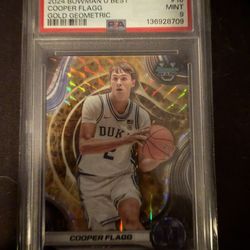 2024 Bowman’s Best Cooper Flagg Gold Geometric /50 PSA 9