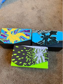 Pokemon ETB boxes (empty only dice and sleeves)