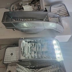 92-96 Ford F150-F350 92-96 Bronco LED Headlights Luces Micas Calaveras Faros Faroles Focos