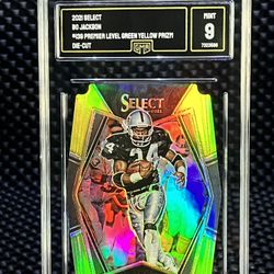 💣 2021 Bo Jackson Green/Yellow Die Cut! 💣