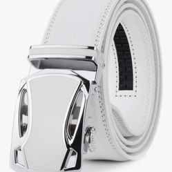 Mens Belt, Leather Ratchet Belt for Men Dress 1 3/8", Adjustable Trim to Exact Fit, Automatic Buckle Belt Waist sizing is adjustable 27-44”