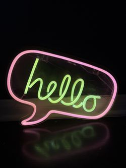 Neon “Hello” Sign