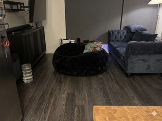 Lovesac MovieSac with Ottoman & Onyx Fur Cover