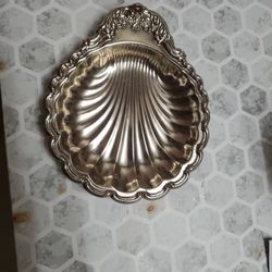 Vintage Webster Company Silver Plated Shell Dish Platter