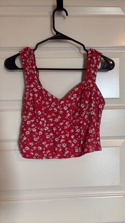 Red Floral Crop Top