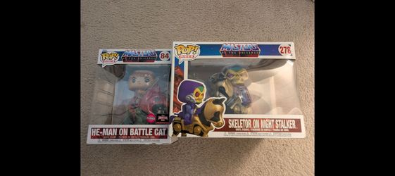 He-man and Skeletor on Battle Cat funkos