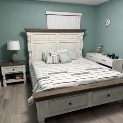 King Size Bed Frame with Night Stand  