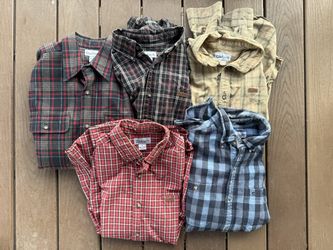 Lot of 5 Carhartt Flannel Shirts – Men's Large