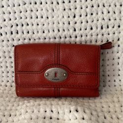 Red Fossil Wallet 