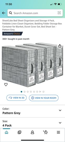 SheetCube Bed Sheet Organizers and Storage 4 Pack, Foldable Linen Closet Organizer, Bedding Folder Storage Box Container for Blanket, Duvet Cover Set,