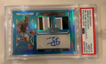 2022-23 Obsidian Jeremy Sochan Rookie Jersey Ink Blue Flood /27 Patch AUTO RPA