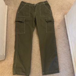 Green True Religion Cargo Pants