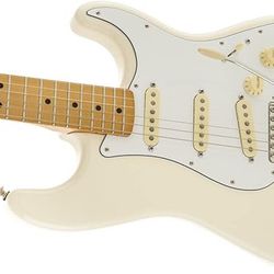 Fender Jimi Hendrix Stratocaster Electric Guitar, Olympic White, Maple Fingerboard
