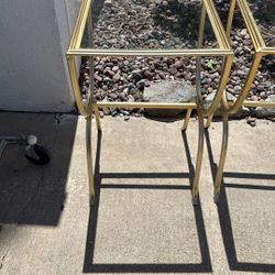 Gold & Glass End Tables 