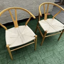 Wishbone Chairs, Mid Century Style Solid Wood