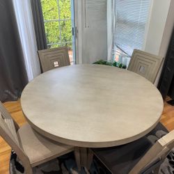 Round Dining Table & Four Chairs