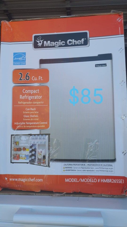2.6cuft Magic Chef Refrigerator New In Bix