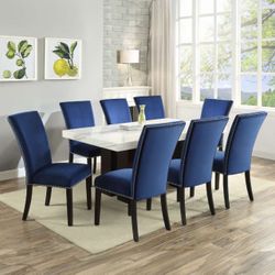 8 Chairs Marble Dining Table 